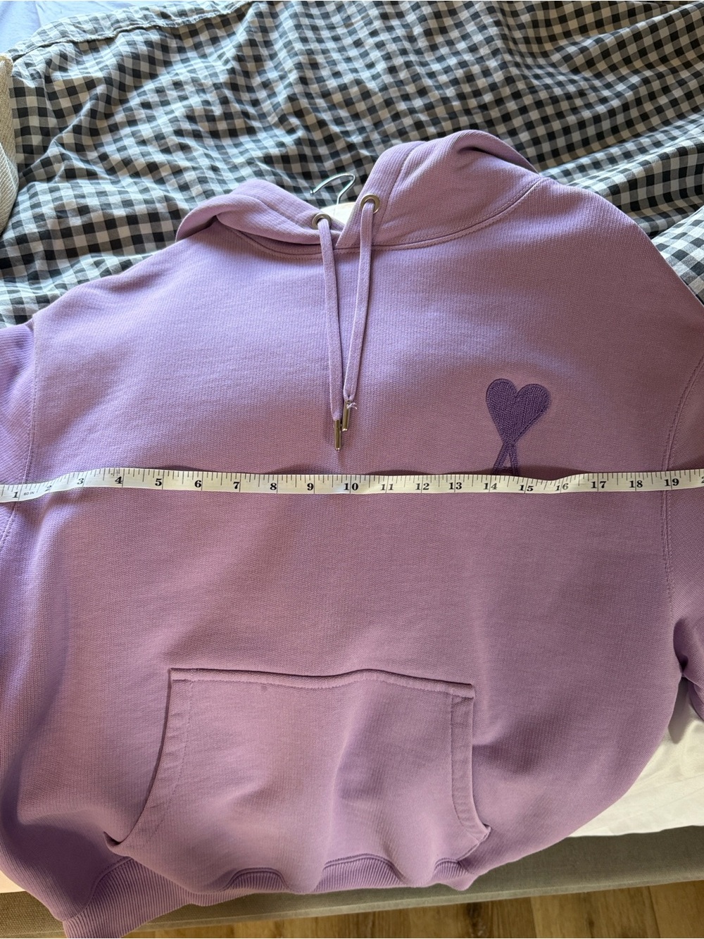 Ami paris Lavender Heart Logo Hoodie Sweatshirt - Women's Sweater - Picture 6 of 6